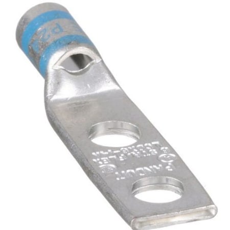 Panduit Two-Hole Compression Lug, 6 AWG Max, Standard Barrel, Copper, Blue LCDX6-14A-L